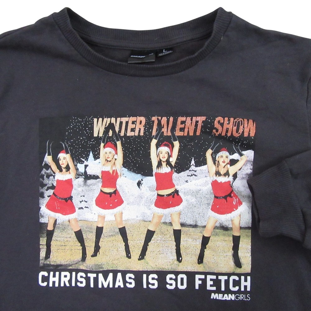 Mean Girls Womens Pullover‎ Sweatshirt L Black Christmas Let It Snow